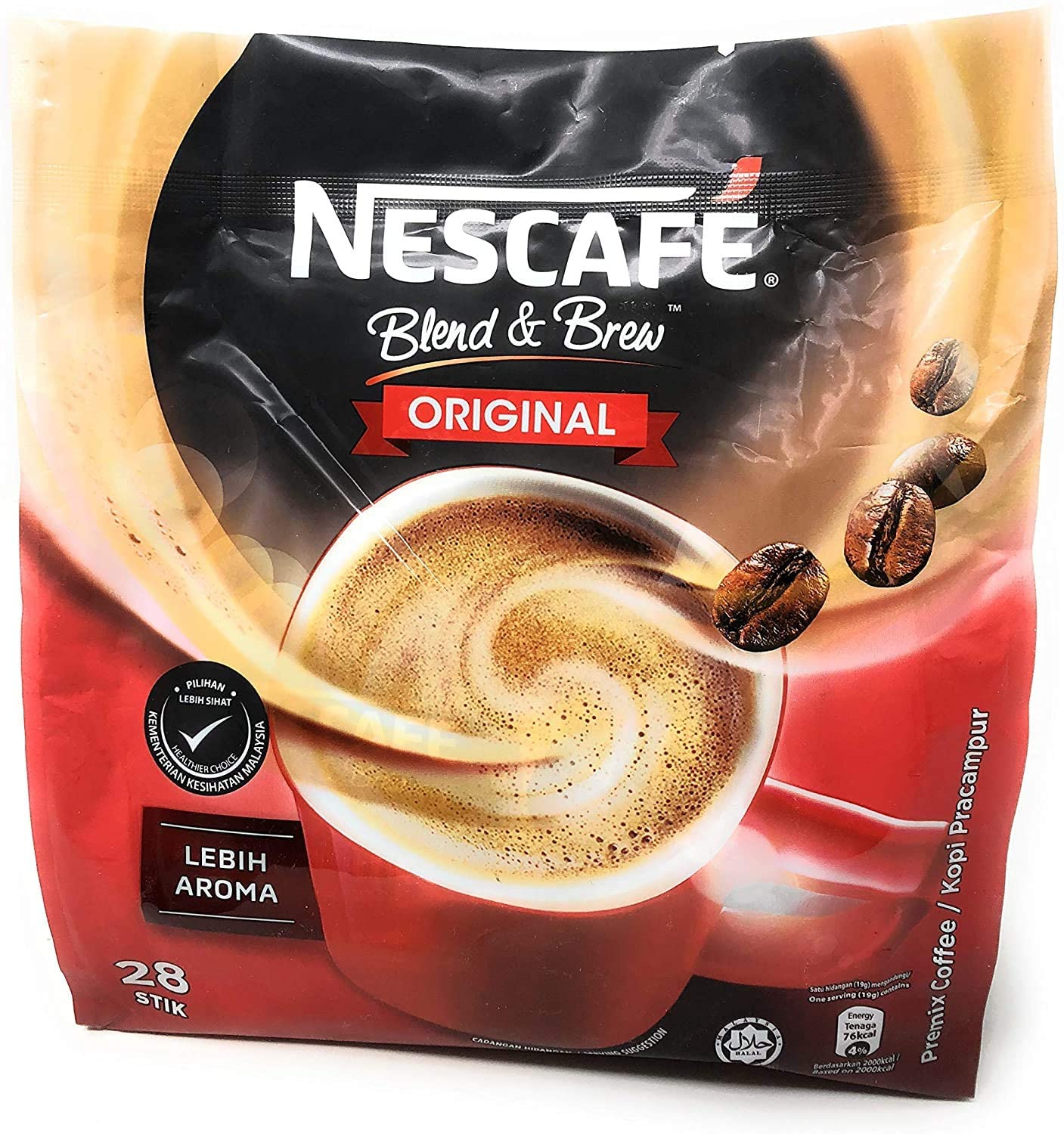 Nescafé 3 in 1 인스턴트 커피 스틱 오리지널 – 네슬레 말레이시아에서 수입 된 최고의 아시아 커피 (28 개 스틱)