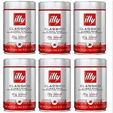 illy Classico Ground Espresso, 미디엄 로스트, 100 % 아라비카 커피 블렌드 캔, 8.8 온스 (6 팩)