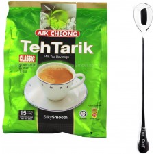 Aik Cheong Classic 3in1 Teh Tarik 밀크티 음료 (3 팩) + 나인 셰프 스푼 1 개