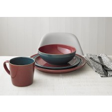 Denby HRL-003RG 할리퀸 디너 플레이트, 레드 / 그린