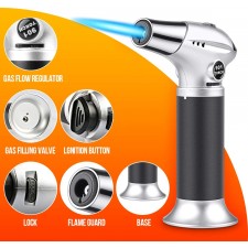 주방 횃불, 렌폭스 전문 주방 토치 부탄 요리 라이터 미니 충전식 가스 토치 와 보안 잠금 및 브릴 크림에 대 한 조정 불꽃©, 공동 mping