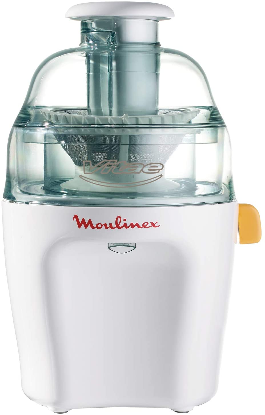 Moulinex Vitae JU200045 - 야채 & 과일 블렌더, 200 W, 속도 12,800 rpm, 투명 펄프 캡 & 용기, 스테인레스 스틸 필터 호환 식기 세척기 주스 추출기