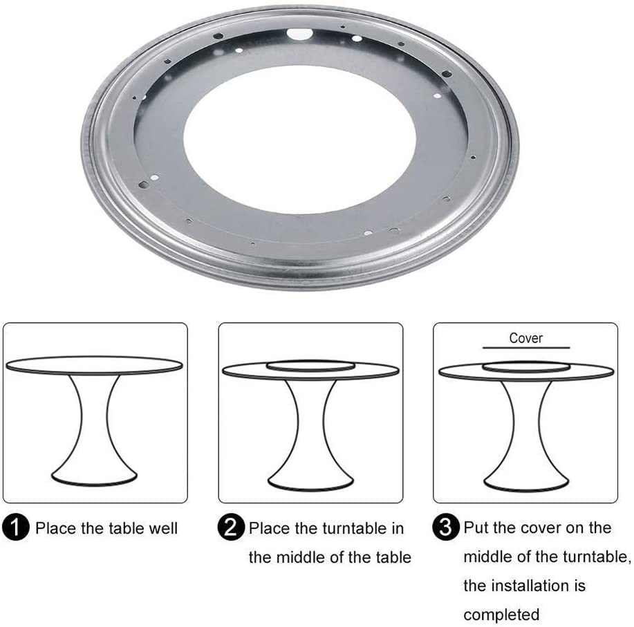 Nynelly - 360 ° 회전 플레이트, 회전, 식탁 스탠드, 둥근 금속 볼 베어링, 30.5cm 또는 300mm 회전