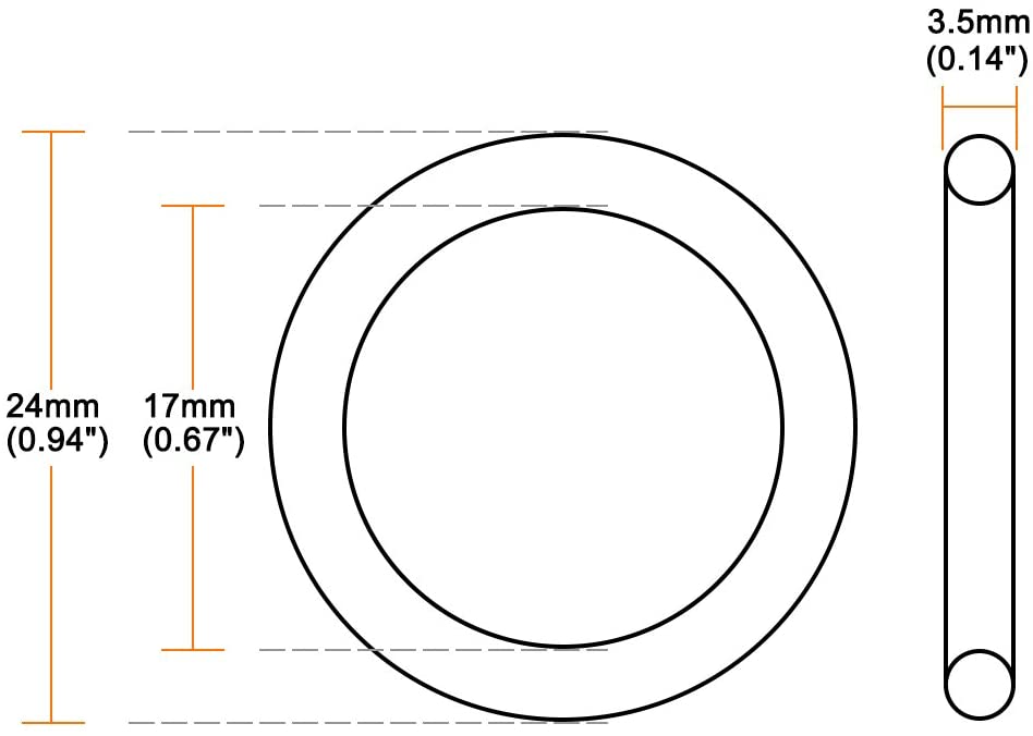 소싱 맵 O-링 나틀레 고무 17mm x 24mm x 3.5mm 실링 링 씰 50Pz