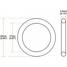 소싱 맵 O-링 나틀레 고무 17mm x 24mm x 3.5mm 실링 링 씰 50Pz