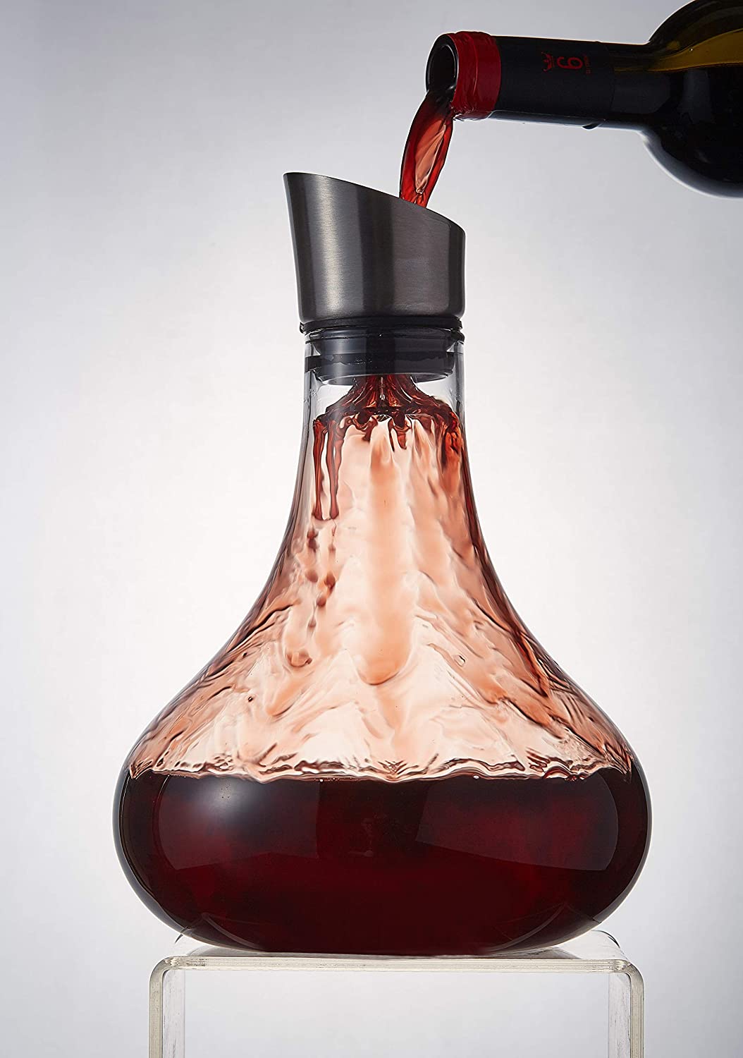 Eravino Wine Decanter Airating Carafe with Lid 100% 핸드 블로우 크리스털 글라스 데칸터 와인 브리더 - 와인 마시는 사람들을 위한 훌륭한 선물: