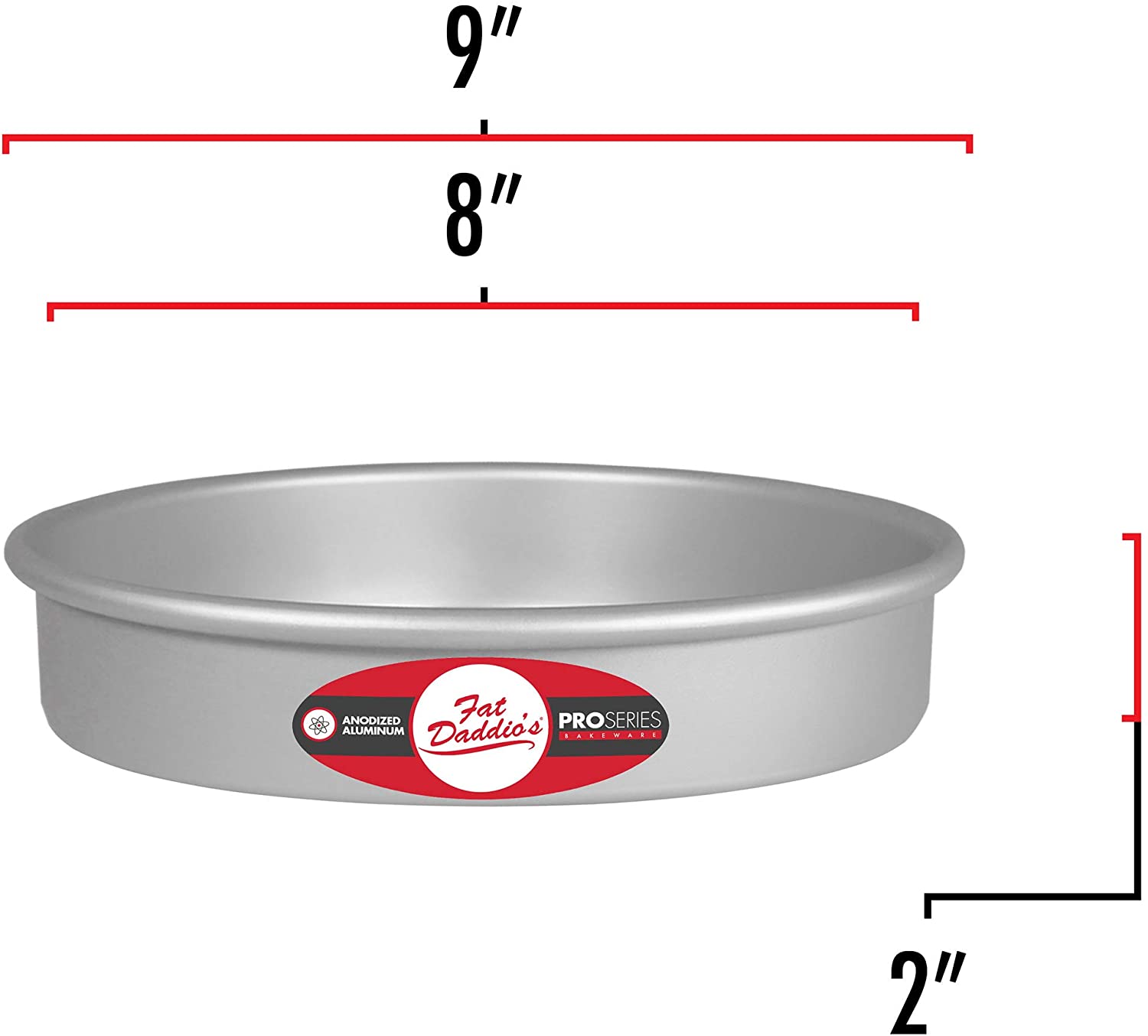Fat Daddio의 아노다이징 알루미늄 라운드 케이크 팬, 2피스 세트, 8x2인치: 키친 & 다이닝