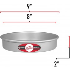 Fat Daddio의 아노다이징 알루미늄 라운드 케이크 팬, 2피스 세트, 8x2인치: 키친 & 다이닝