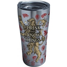 Tervis HBO 왕좌 게임 - 집 라니스터 절연 여행 텀블러 & 뚜껑, 20온스 - 스테인리스 스틸, 실버: