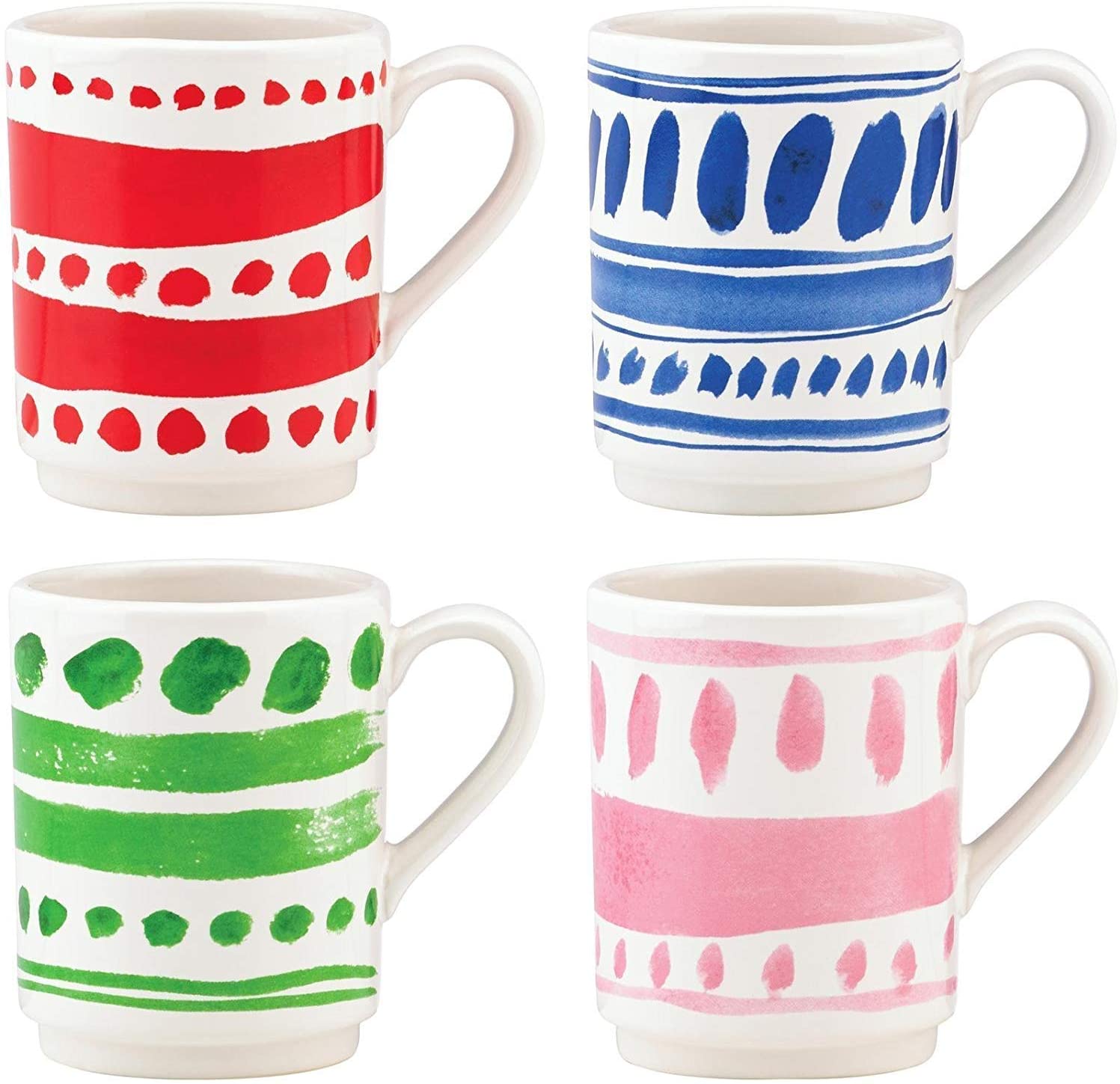 4 Mugs Pink, Green, Blue, Red new in box: Kitchen & Dinning의 레녹스 케이트 스페이드 뉴욕 프리티 팬트리 세트