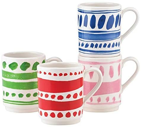 4 Mugs Pink, Green, Blue, Red new in box: Kitchen & Dinning의 레녹스 케이트 스페이드 뉴욕 프리티 팬트리 세트