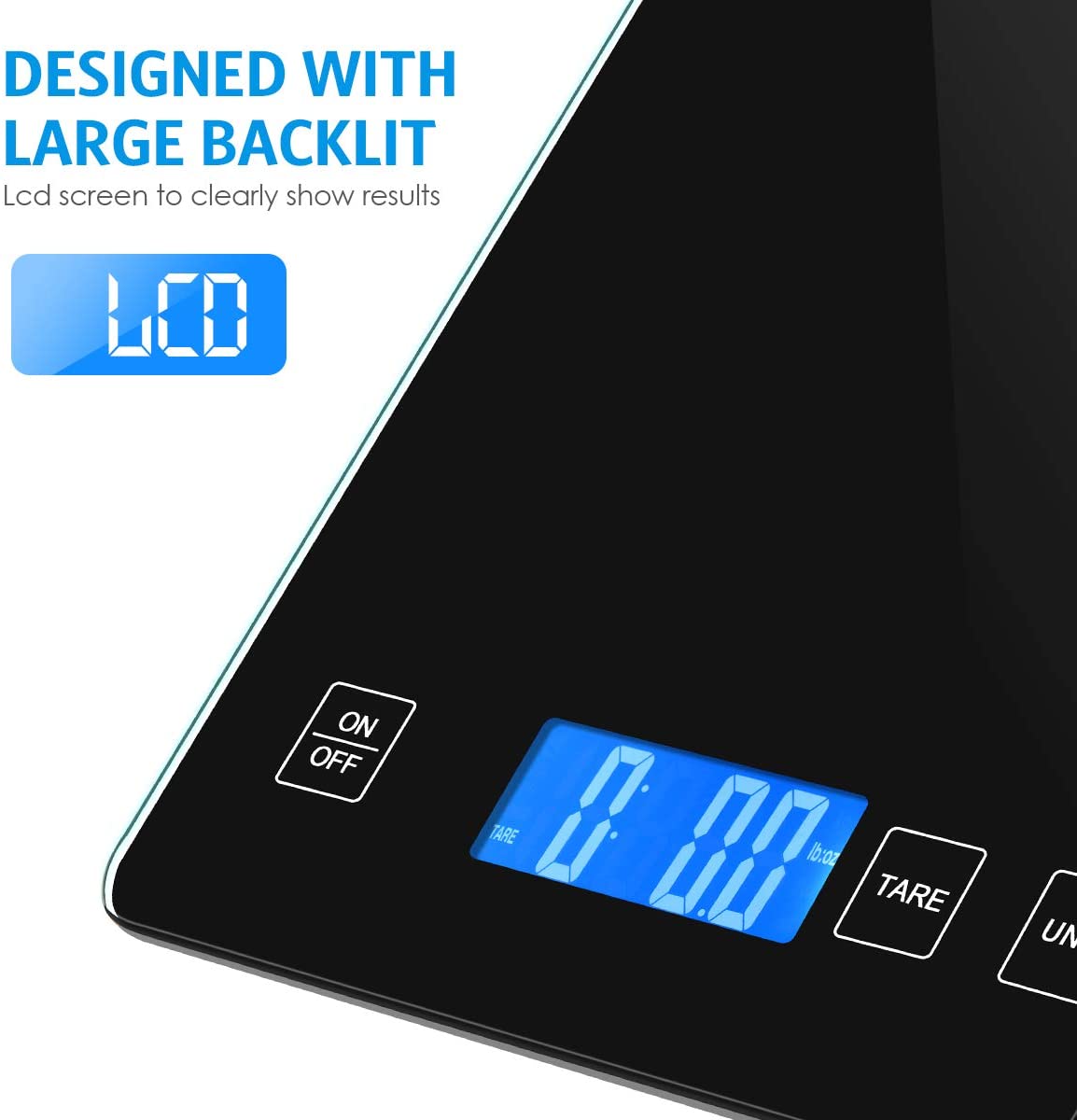 Brifit Digital Kitchen Scale, 10kg / 22lb Food Scale, 1g / 0.1oz 정확한 졸업, 방수 강화 유리 플랫폼, 베이킹 요리 용 고정밀 다기능 저울 (배터리 포함)