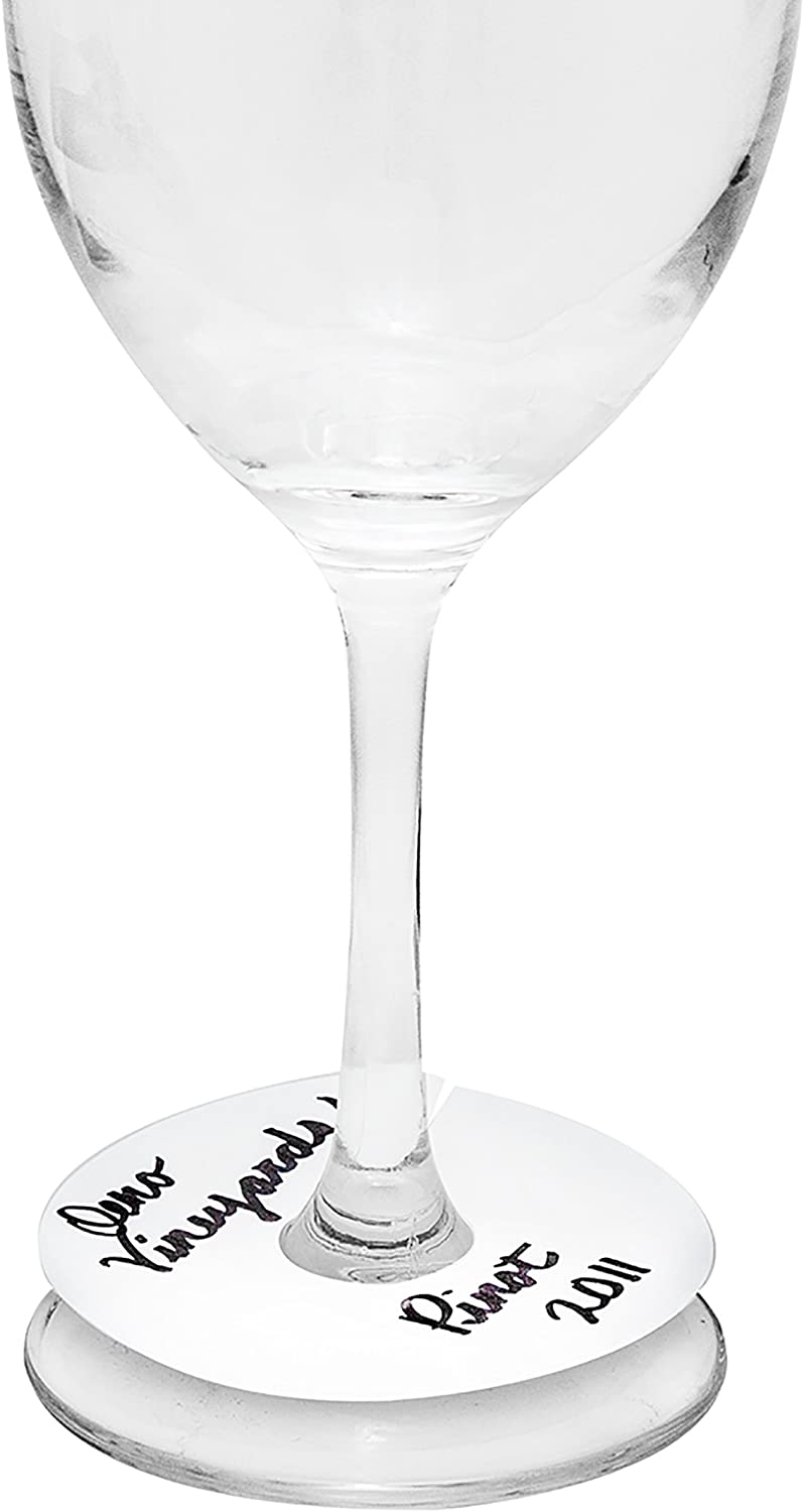 Oenophilia Blank Wine Glass Stemtags-100 개 세트, 칵테일 용 와인 글라스 음료 마커, 마티니, 샴페인 플루트