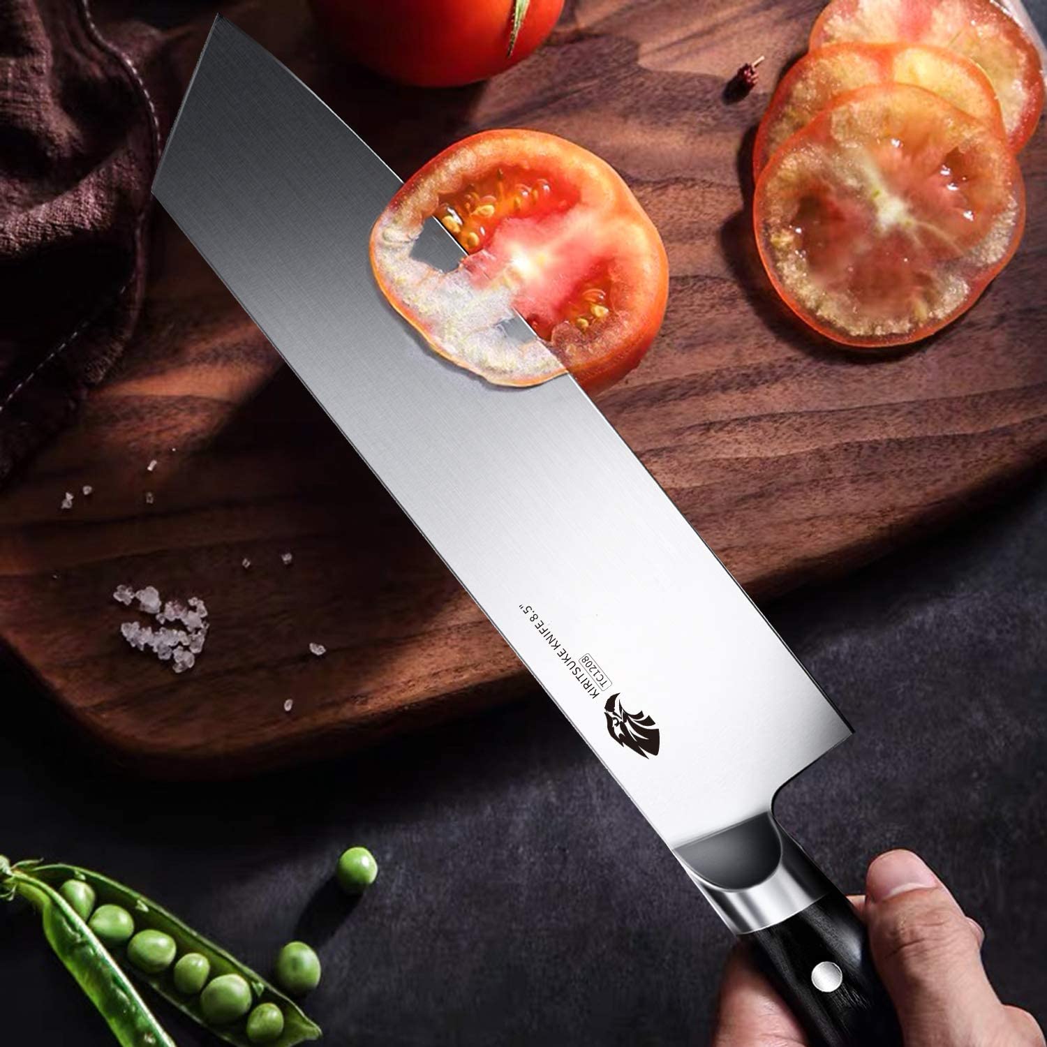 TUO Kiritsuke Knife-8 인치 Kiritsuke Chef Knife-일본 야채 고기 칼-독일 HC 스틸-풀 탕 파카 우드 핸들-선물 상자가있는 BLACK HAWK SERIES