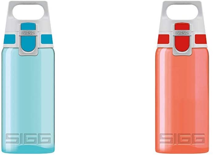 Sigg Viva ONE 아쿠아, 스포츠 음주 병, 0.5 L, 폴리 프로필렌, BPA 무료, 티키스, 블루, 0.5 리터 & 음주 병, 알루미늄, 레드, 0.5l