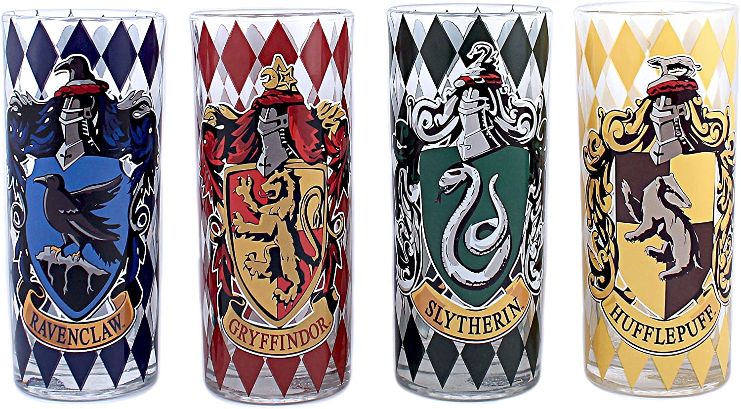 Silver Buffalo HP031T1 Harry Potter Movie 1-8 House Crests 텀블러 세트, 4 팩