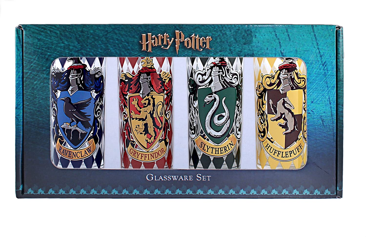 Silver Buffalo HP031T1 Harry Potter Movie 1-8 House Crests 텀블러 세트, 4 팩