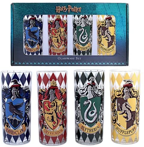 Silver Buffalo HP031T1 Harry Potter Movie 1-8 House Crests 텀블러 세트, 4 팩