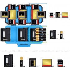 LENSGO 카메라 배터리 메모리 카드 케이스, 메모리 카드 하드 보호 케이스 방수 충격 방지 컴팩트 카메라 배터리 카드 보관함 카메라 배터리 3 개용 XQD 3 개 또는 CF 카드 3 개 SD 카드 6 개 (파란색)