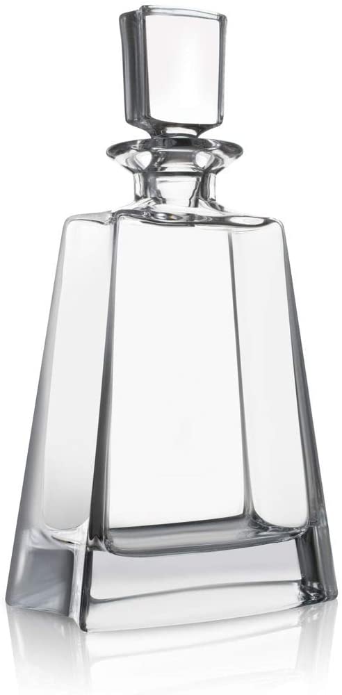 Luna Whisky Decanter – 23 oz Crystal Modern Decanter – 스몰 퍼가있는 소형 주류 디캔터 – 위스키, 버번, 브랜디, 주류 및 럼용 부스 디캔터 – 스카치 바 컨테이너