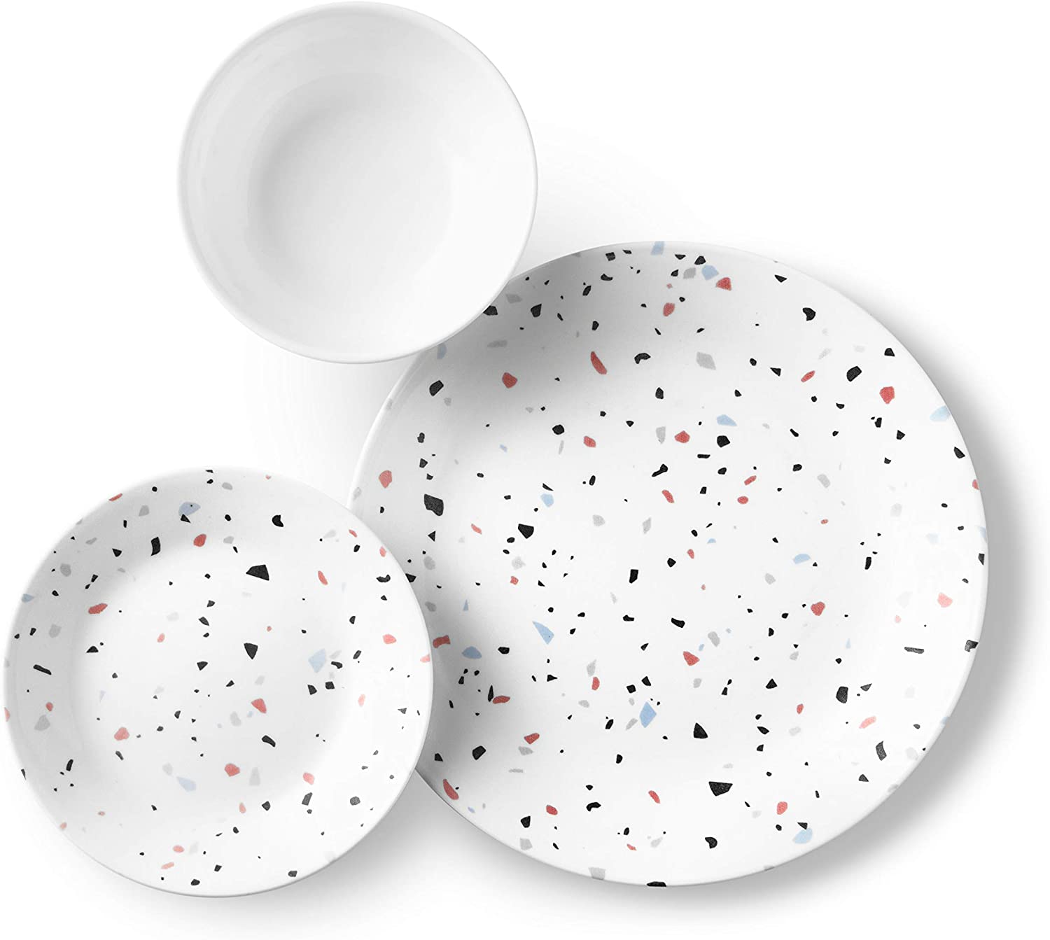 6 개용 Corelle 18- 피스 서비스, 칩 방지 식탁 세트, Terrazzo Rosa