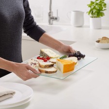 Joseph Joseph 90125 Worktop Saver 유리 커팅 보드 및 서빙 보드 내열성, 11.8 인치 x 15.8 인치, 검은 색