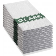 E-Cloth Glassware Drying & Polishing Towel-Brilliant for Wine Glass, Cocktail Glasses, Barware-12 Pack