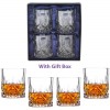 Amlong Crystal Lead Free Double Old Fashioned Crystal Whisky Glass-클래식 한 스타일리시 한 디자인 – 스카치, 버번, 코냑 및 칵테일 잔에 적합, 9 온스, 선물 상자 포함 4 개 세트