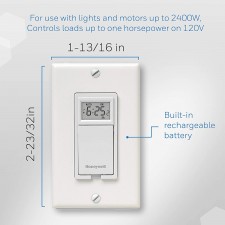 Honeywell RPLS730B1000 / U RPLS730B1000 7 일 프로그래밍 가능 전등 스위치 타이머, 흰색