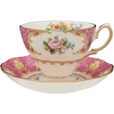 Royal Albert Lady Carlyle 찻잔 및 접시 찻잔 및 접시, 6.85 온스, 여러 가지 빛깔의 꽃 무늬 프린트