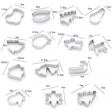 Hieefi 쿠키 커터,14pc 크리스마스 쿠키 커터 세트 금형 스테인레스 스틸 퐁당 비스킷 모양 DIY 베이킹 도구