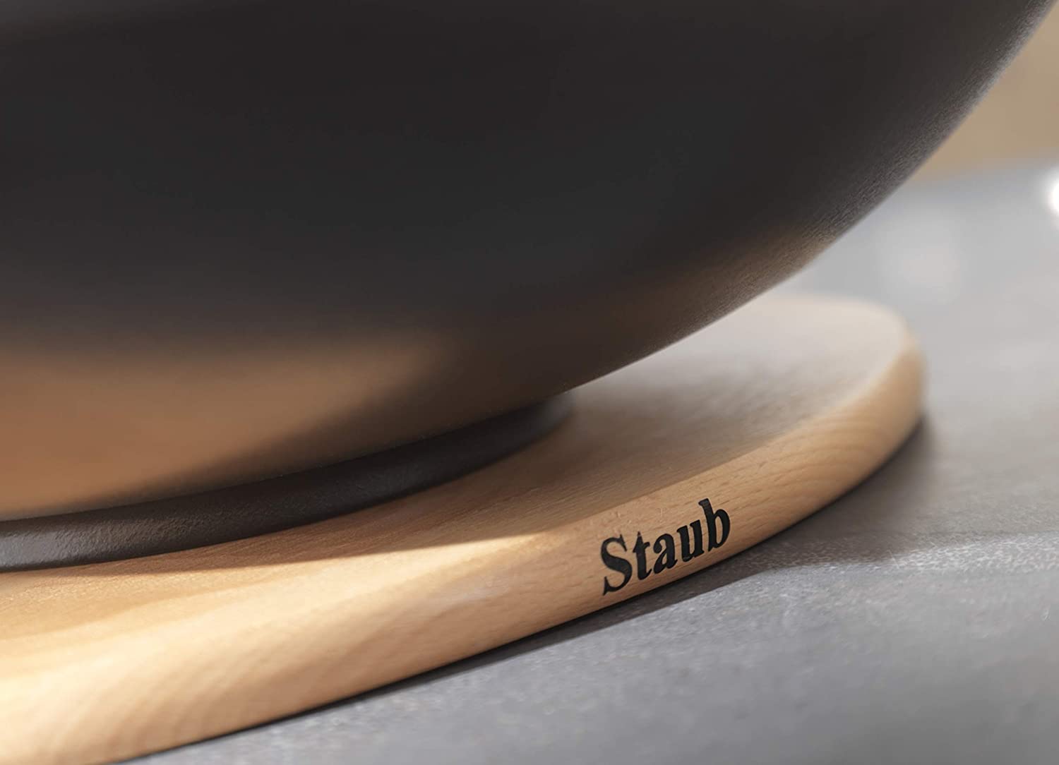 STAUB 액세서리 마그네틱 포트 코스터, 라운드 23cm, 나무