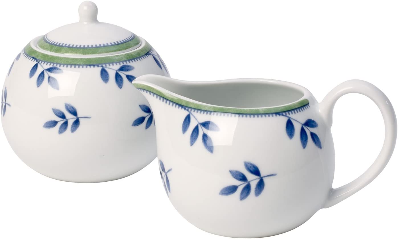 Villeroy & Boch Switch 3 슈가 보울 및 우유 용기, 하드 페이스트 도자기, 파란색, 10cm