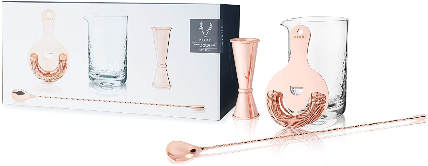 Viski Barware Set Bartender Tool and Accessory, Set of 1, Copper: