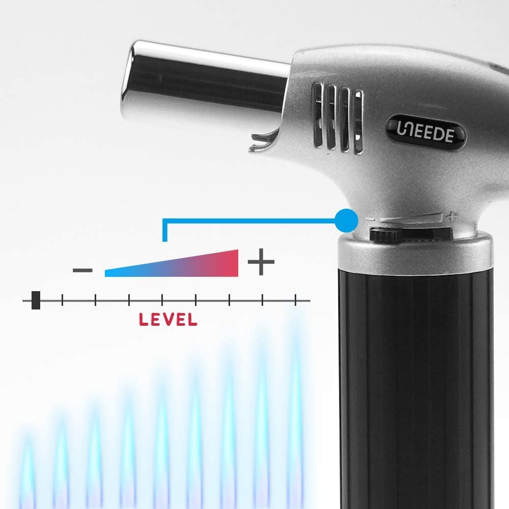 DIY, Creme, Brulee, BBQ 및 Bake, 부탄가스 미포함, Black 가스 미포함, 안전 잠금 기능이 있는 GiBot Blow Torch Light 키친 Culinary Torch Chef Culinary Torch Culinary Torch 요리용 Torch Refillable Flame Light 조정식 Flame Light