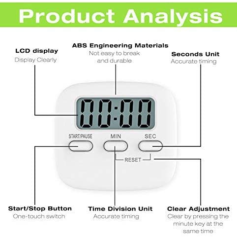 디지털 타이머 다기능 주방 타이머 조작 쉽게 자석에 흡착 골절 다다미 식 가대 고음 성 경보 성능 정확하게 카운트 다운 맥스 99 분 59 초