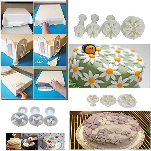 Sakuraneko 쿠키 케이크 커터 케이크 금형 케이크 도구 풍부한 슈가 크래프트 커터 퐁당 제과 용 장식 도구 퐁당 케이크 커터 플런저 68 개 세트
