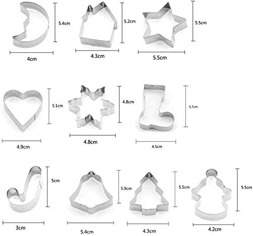 LOKIPA쿠키 틀 크리스마스 10개 세트 스테인리스 쿠키 컷터 모 형틀 제과 도구 크리스마스 케이크 선물 손수 만든
