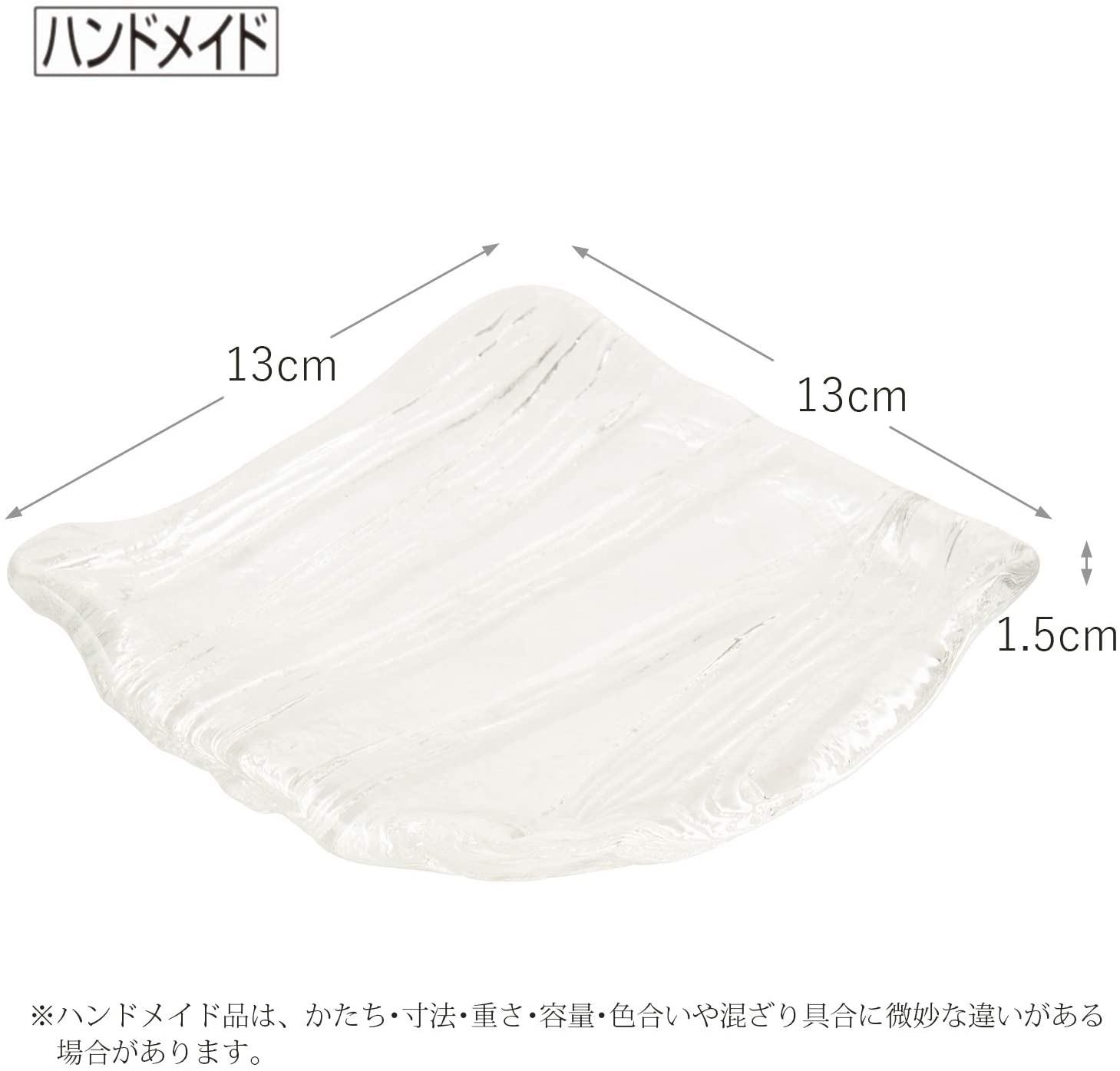 동양 사사키 유리 접시 클리어 약 13 × 13 × 1.5cm 빙하 각도 일제 SA530-6