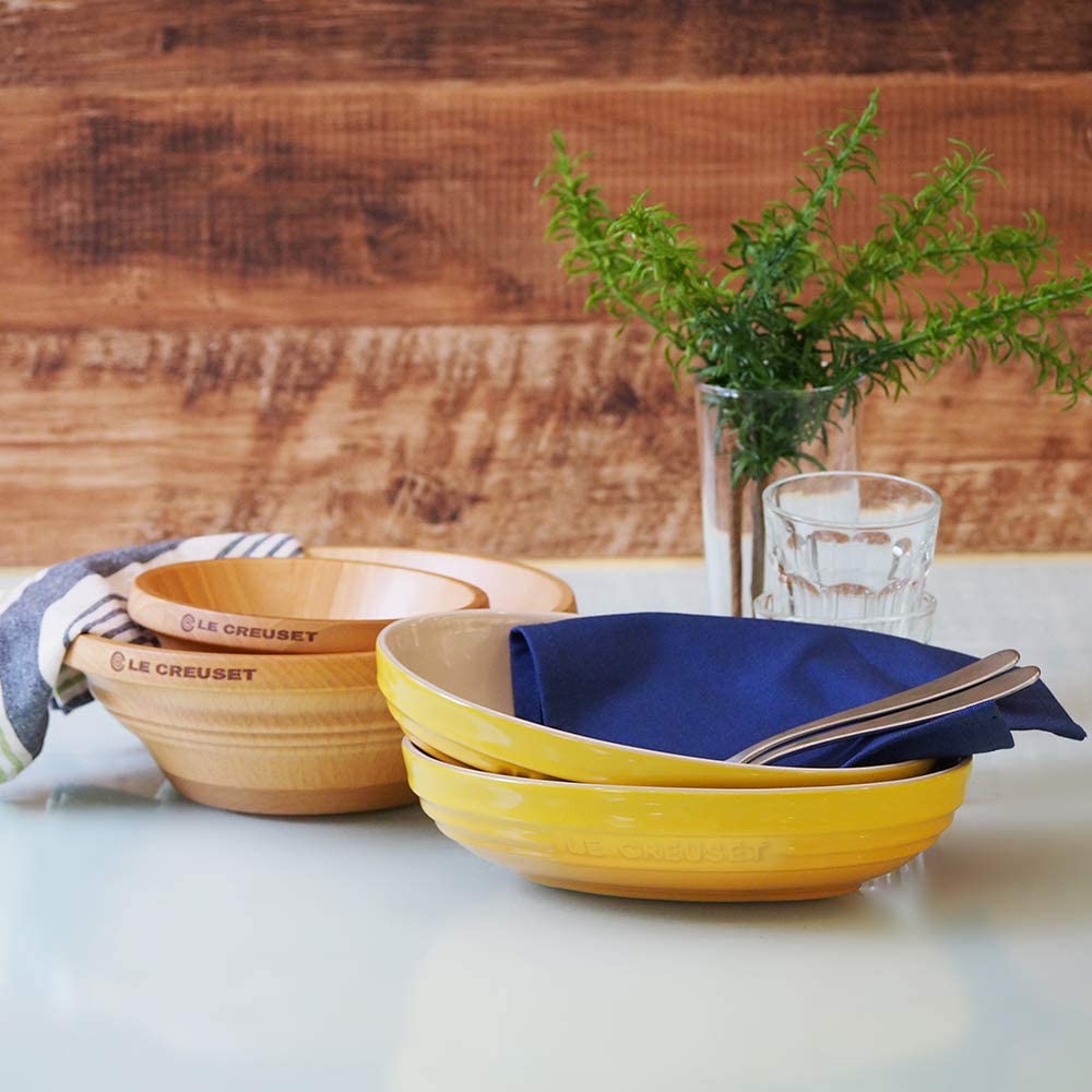 르 크루제 (Le Creuset) 그릇 타원형 공 23 cm 체리 레드 내열 내 냉온 전자 레인지 대응 2 개들이 【일본 정규 판매 상품]