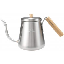 카리타 kalita 커피 포트 스테인리스 나무 무늬 핸들 1000ml DP1000W 실버