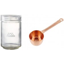 Kalita (카리타) 용기 All Clear Bottle 300 1000ml (커피 豆約 300g) 클리어 # 44272 & 【Amazon.co.jp 한정】 구리 커피 메이저 10g # 44001A 【세트 구매]