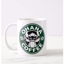 정품 머그 릴로와 스티치 Ohana 커피 머그 커피 티 컵 작업 음료 Funny Starbucks