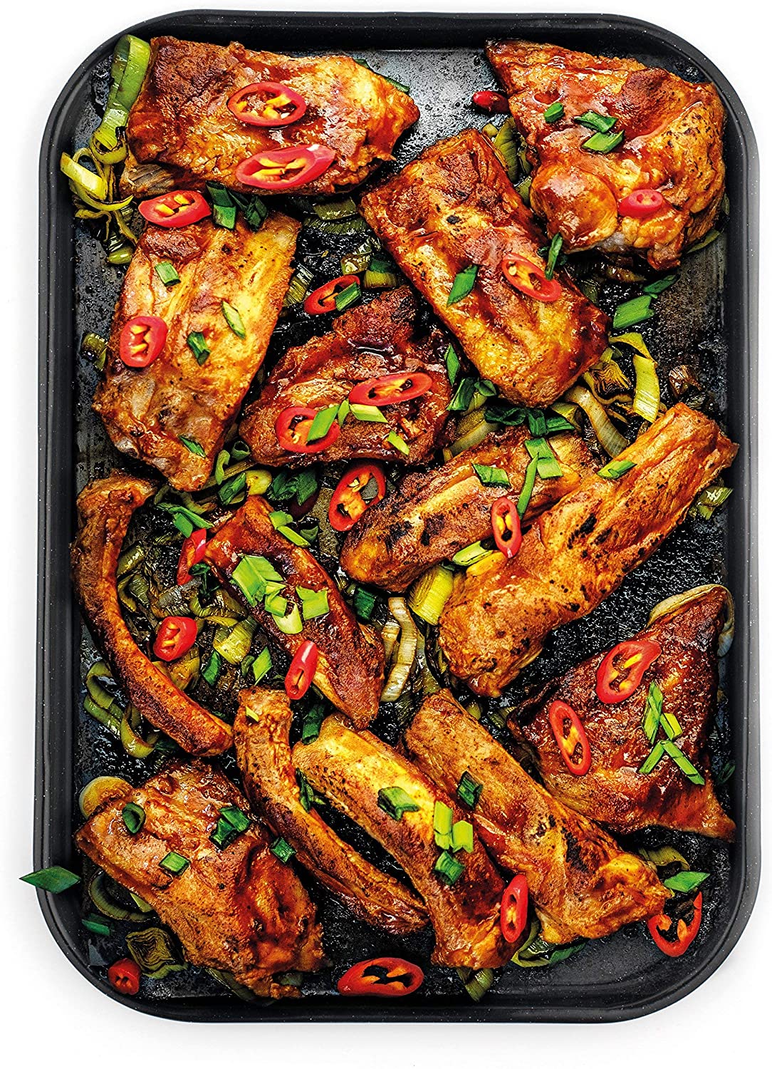 Russell Hobbs CW11441 Romano Vitreous Enamel Baking Tray, Black , 42 cms (측면 굴곡 포함)