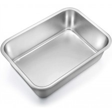 TeamFar Lasagna Pan, 직사각형 케이크 팬 브라우니 베이크 접시 스테인리스 스틸, 13 인치, 10 인치, 3,25 인치, 강력하고 건강하며, 깊고 깨끗한 표면, 손쉬운 청소 및 식기 세척기 사용 가능