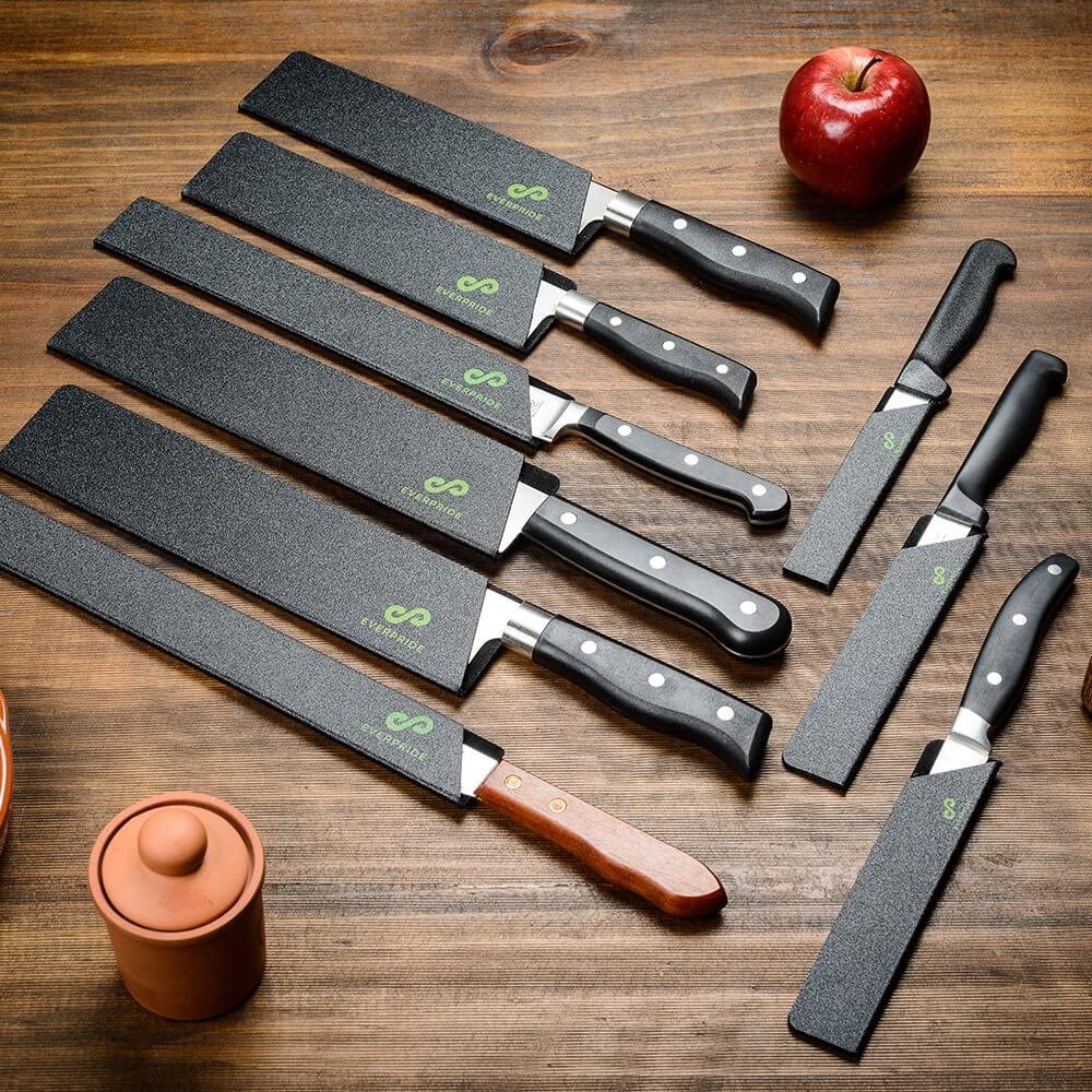 EVERPRIDE Chef Knife Guard Set (9-Piece Set) Chef 및 Kitchen Knives 용 Universal Blade Edge Cover Sheaths – 칼은 포함되지 않음