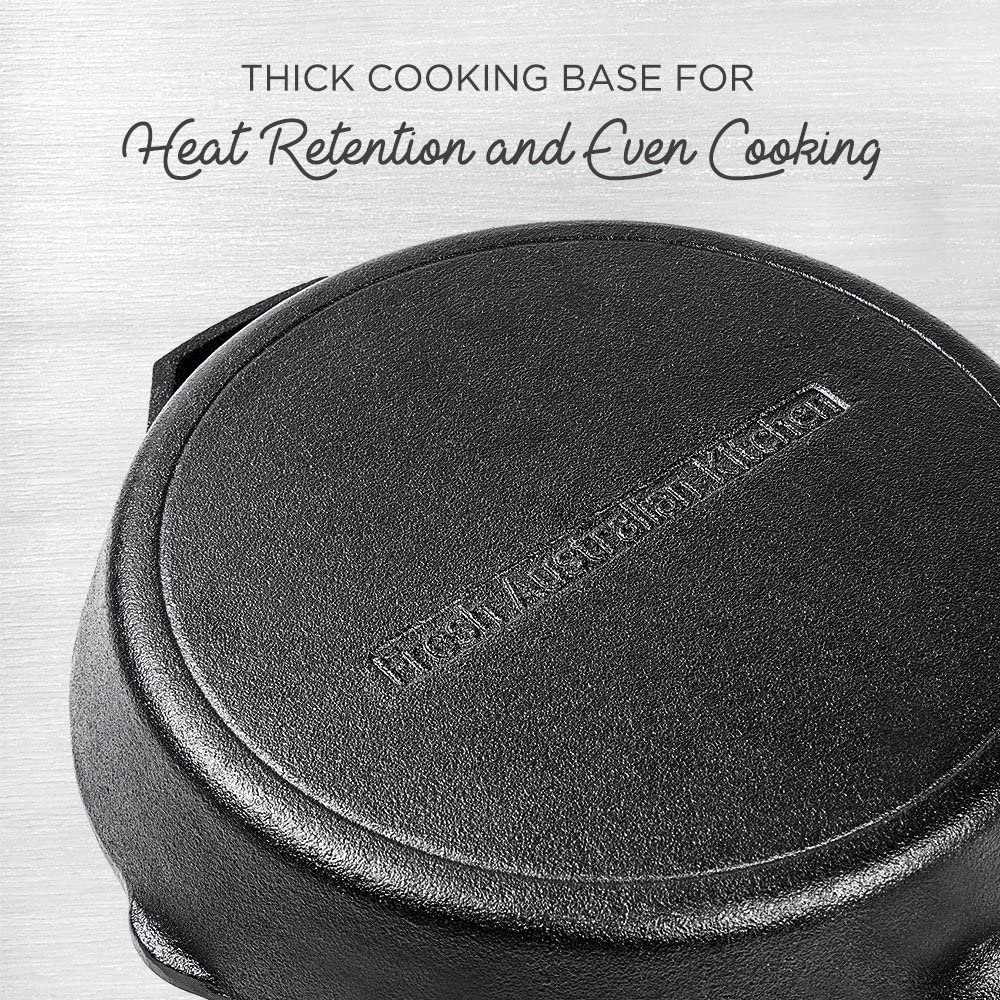 Pre-seasoned Cast Iron Skillet 12.5 Inch by Fresh Australian Kitchen. 오븐 안전 조리기구, 완벽한 캠핑, 실내 및 실외 팬.