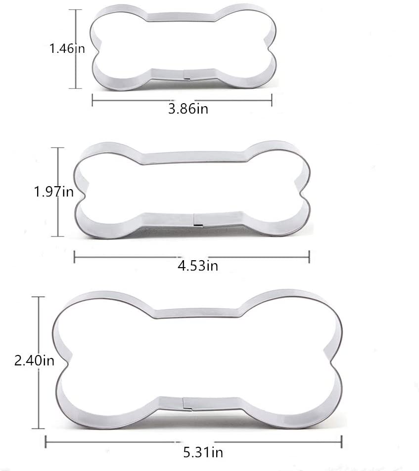 BakingWorld 개 쿠키 커터 세트-7 개-개, 발자국, 개 집, 개 배설물 및 개 뼈 비스킷 쿠키 몰드 수제 간식-스테인리스