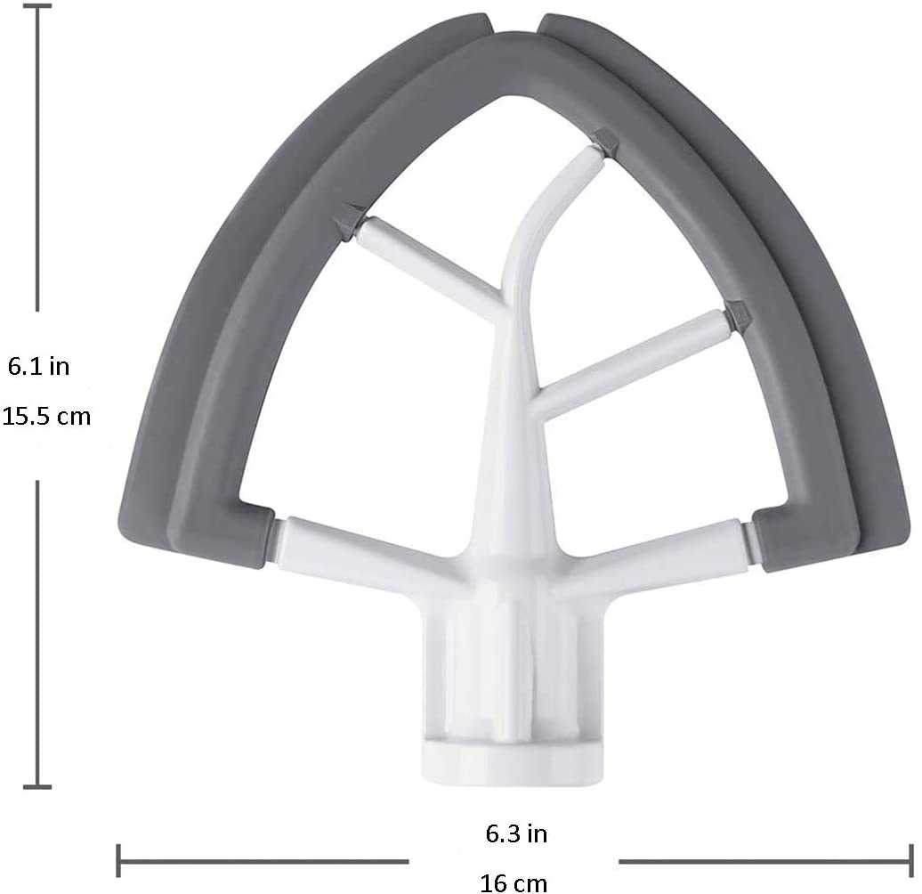 키친에이드 부착용 플렉스 엣지 비터 스탠드 믹서 틸트-헤드 플랫 비터 실리콘 엣지 4.5-5쿼트 1pcs + 슈퍼팬 스크래퍼 1pcs: