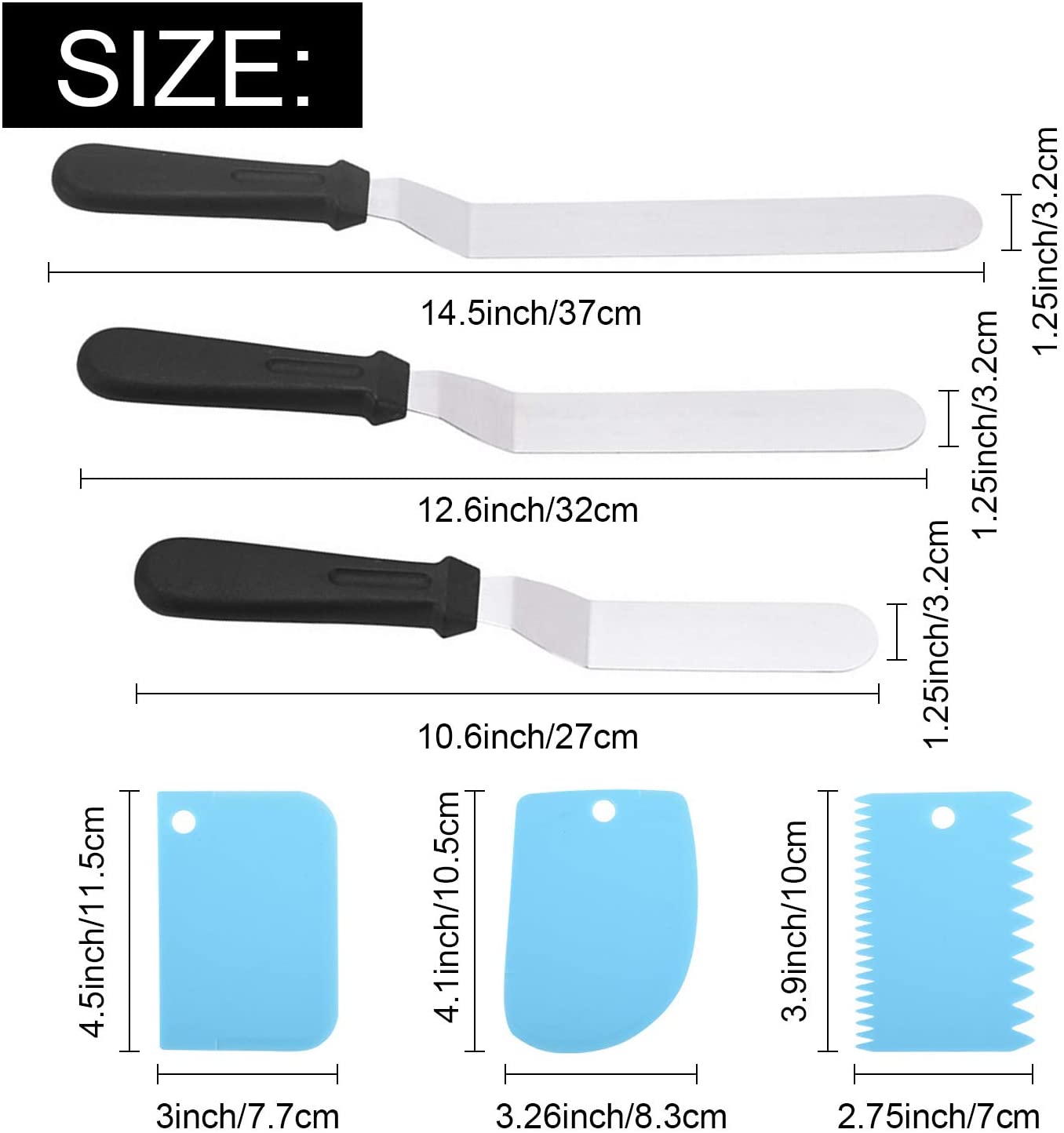 Offset Spatula, Icing Spatula Set with 6